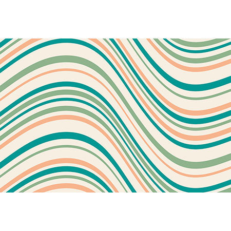 Colour Poems Wavy Retro Stripes II Wall Mural