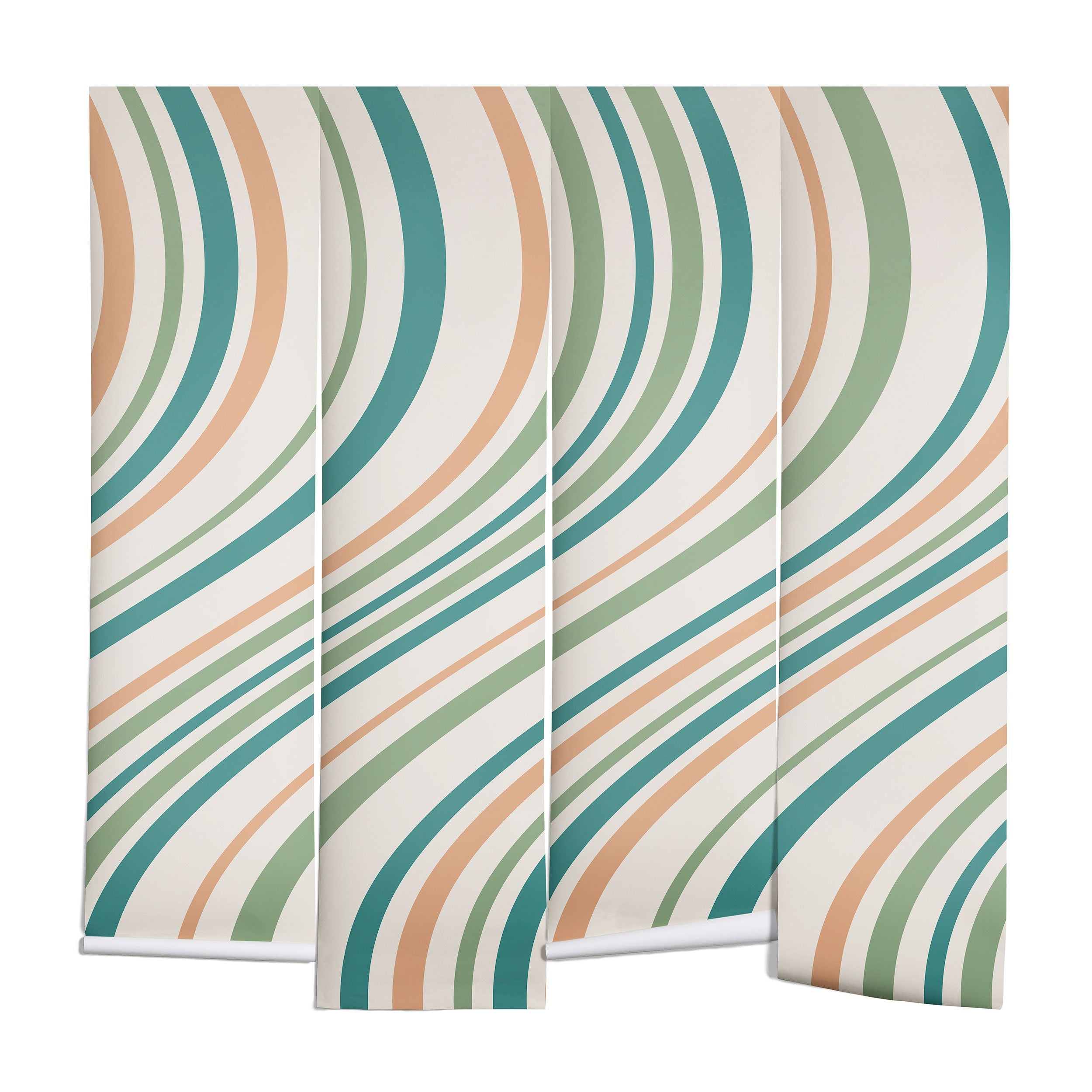 Colour Poems Wavy Retro Stripes II Wall Mural