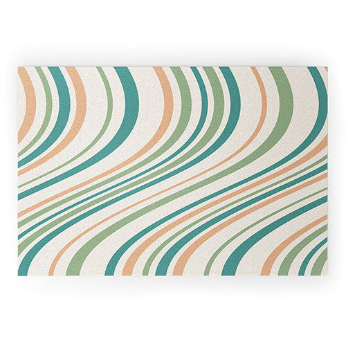 Colour Poems Wavy Retro Stripes II Welcome Mat