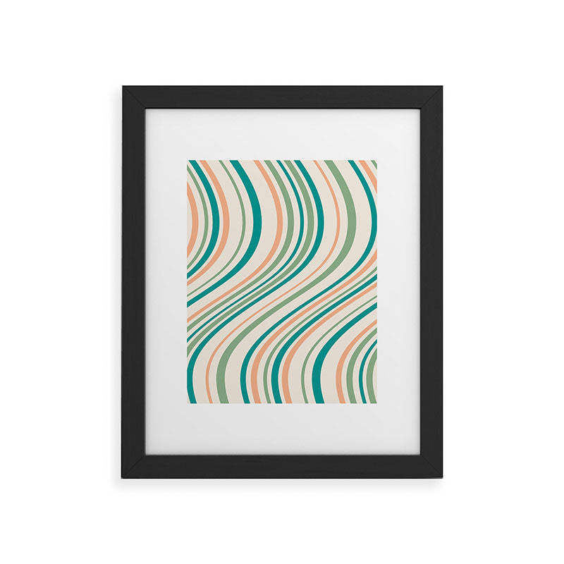 Colour Poems Wavy Retro Stripes II Framed Art Print