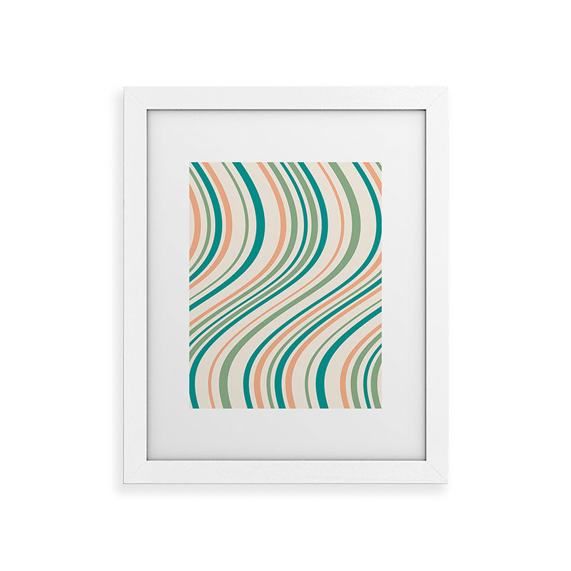 Colour Poems Wavy Retro Stripes II Framed Art Print