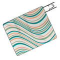 Colour Poems Wavy Retro Stripes II Picnic Blanket