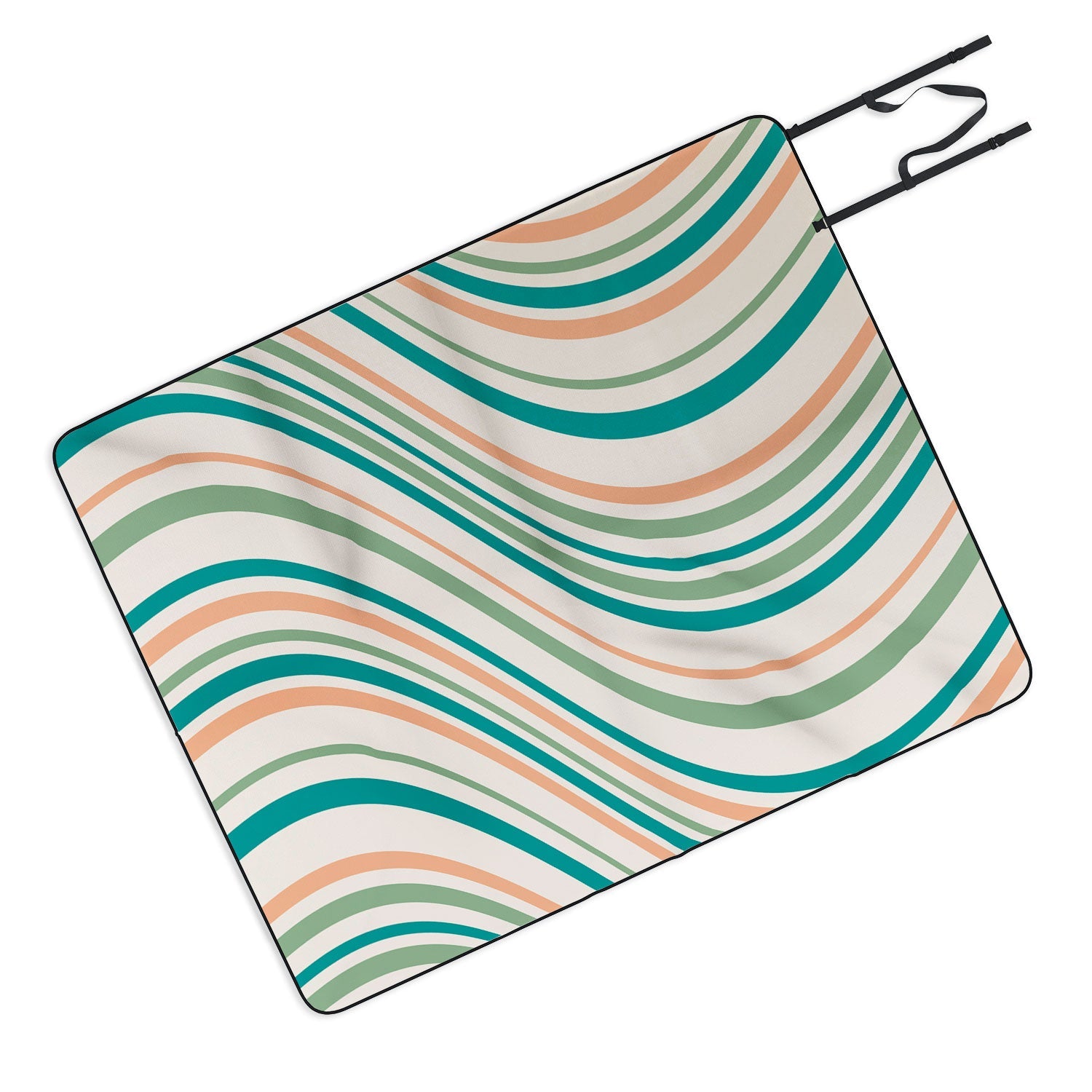 Colour Poems Wavy Retro Stripes II Picnic Blanket