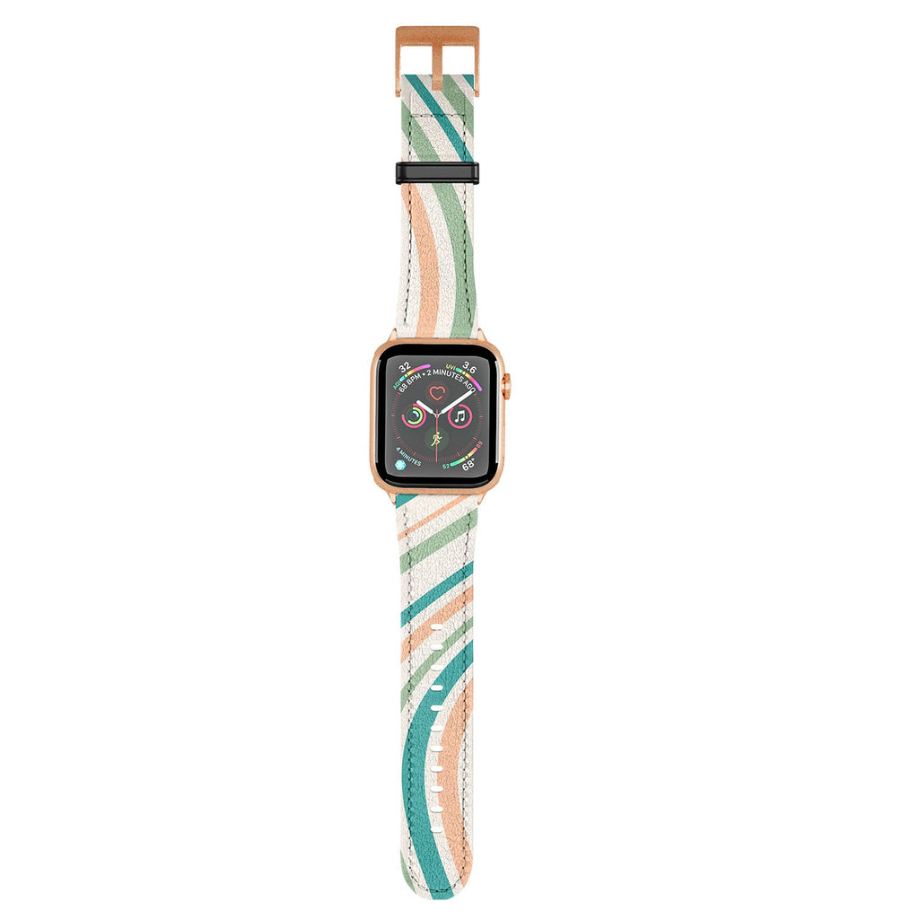 Colour Poems Wavy Retro Stripes II Apple Watch Band