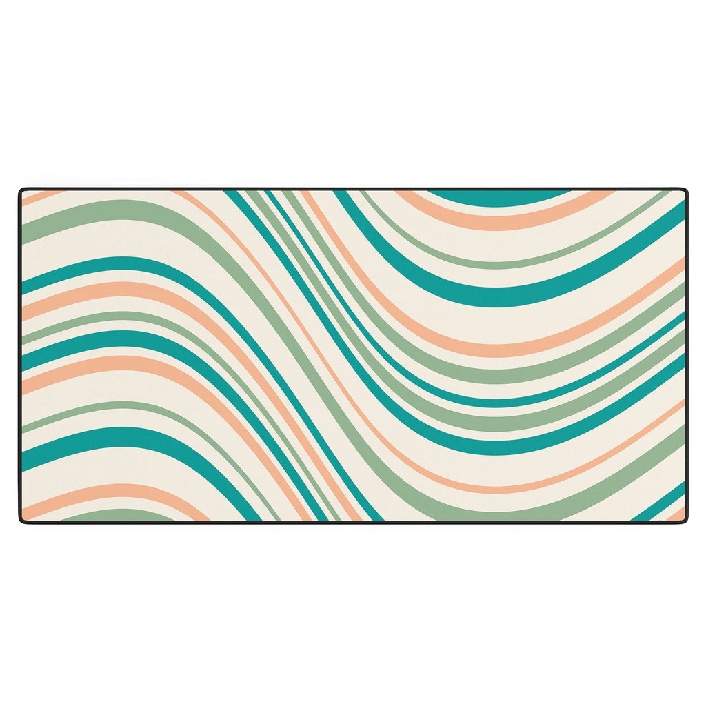 Colour Poems Wavy Retro Stripes II Desk Mat