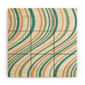 Colour Poems Wavy Retro Stripes II Wood Wall Mural