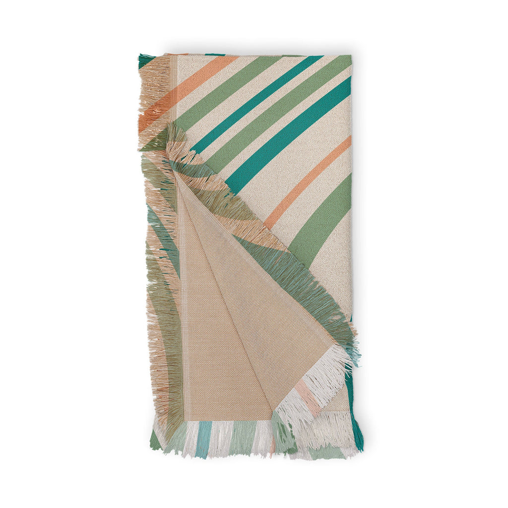 Colour Poems Wavy Retro Stripes II Throw Blanket