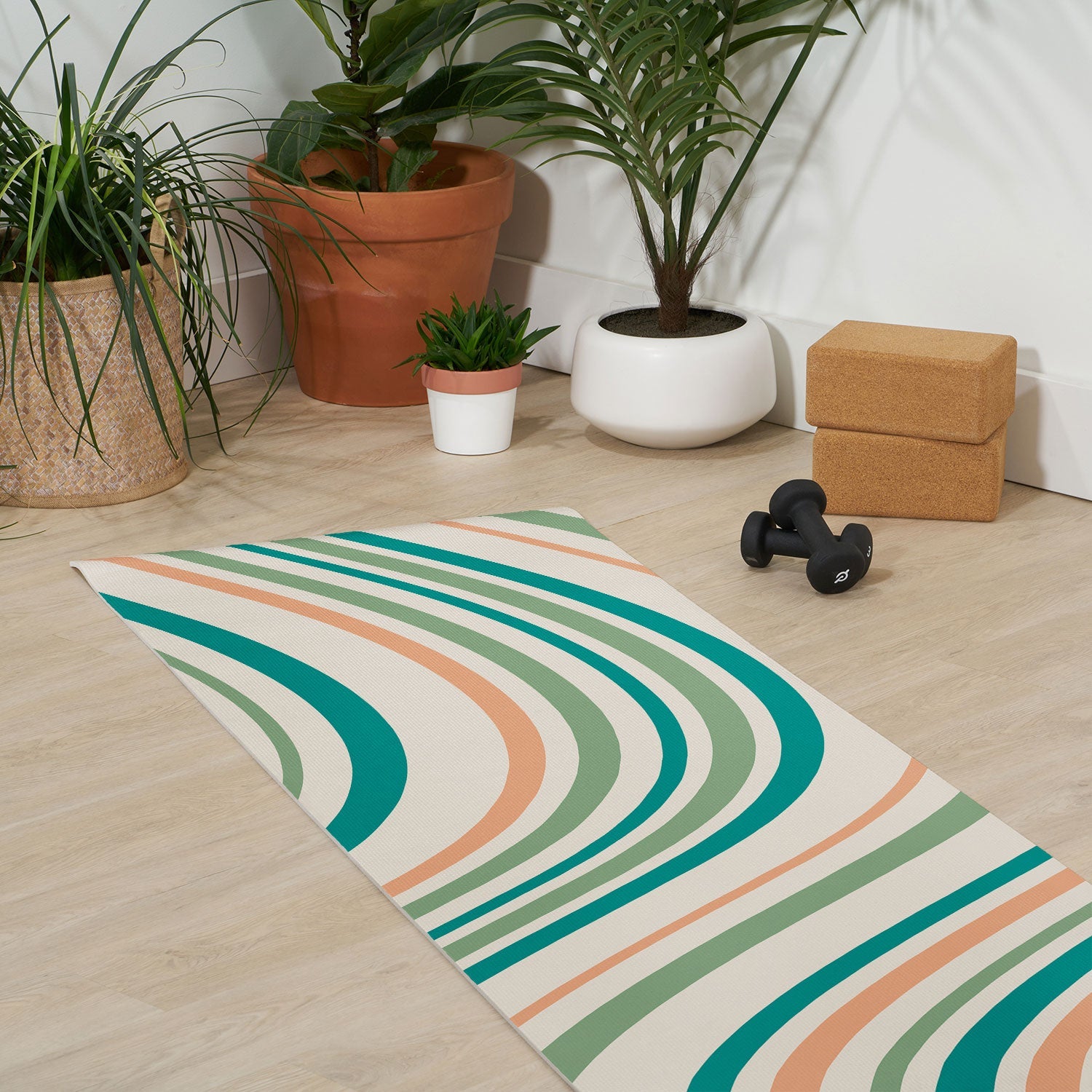 Colour Poems Wavy Retro Stripes II Yoga Mat