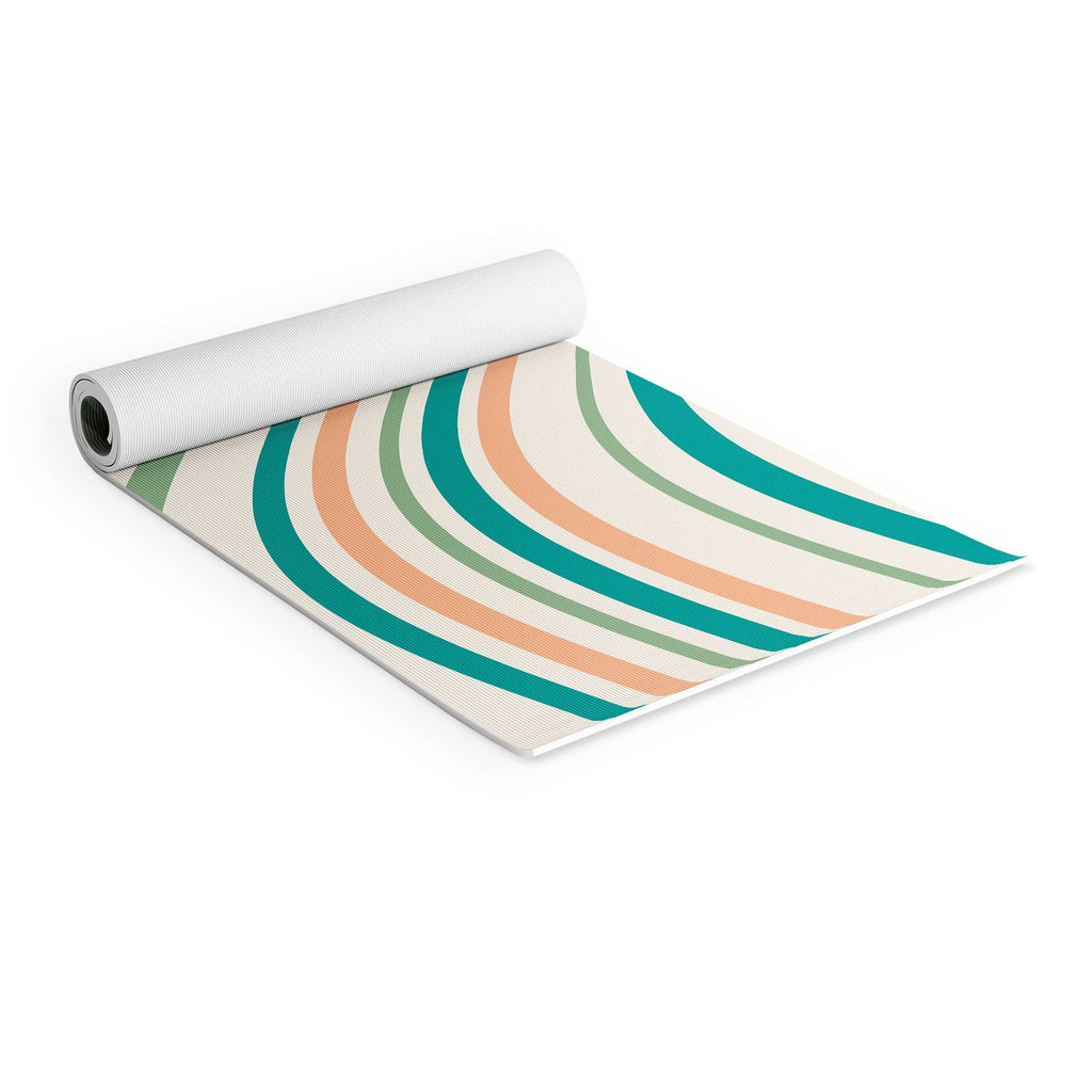 Colour Poems Wavy Retro Stripes II Yoga Mat