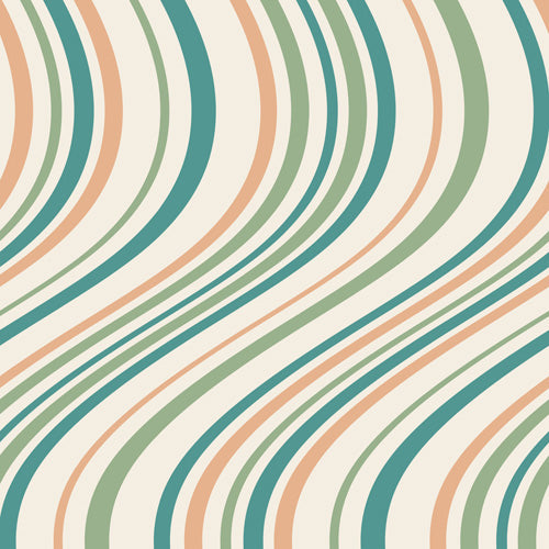 Colour Poems Wavy Retro Stripes II Wall Mural