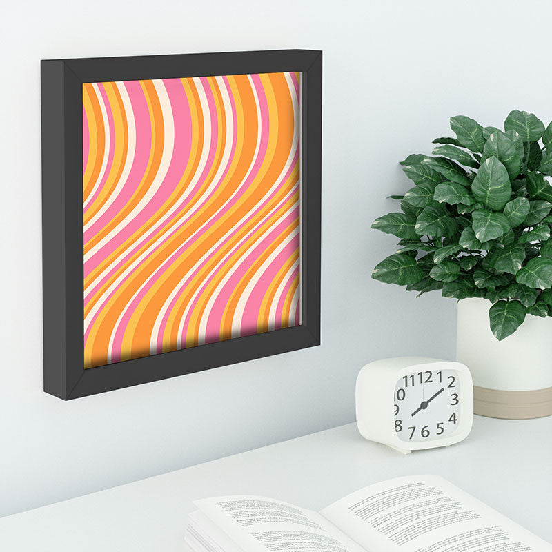 Colour Poems Wavy Retro Stripes III Recessed Framing Square