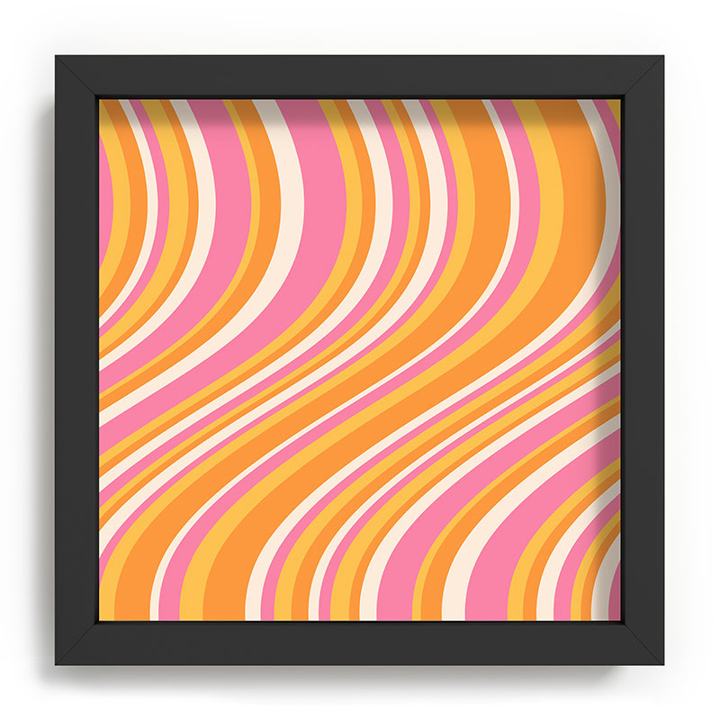 Colour Poems Wavy Retro Stripes III Recessed Framing Square