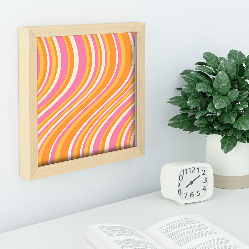 Colour Poems Wavy Retro Stripes III Recessed Framing Square