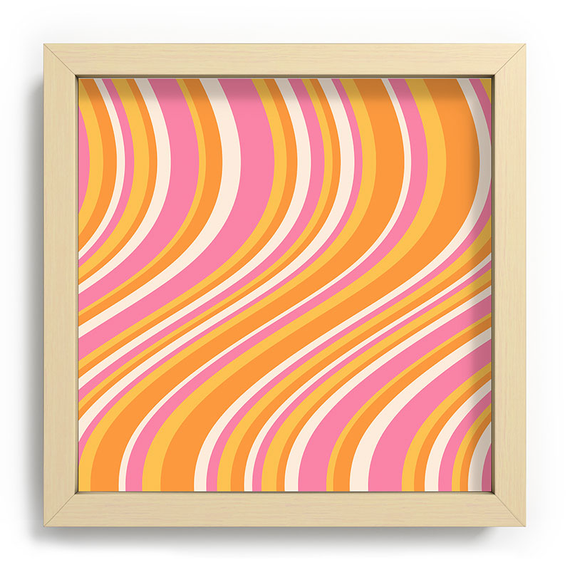 Colour Poems Wavy Retro Stripes III Recessed Framing Square