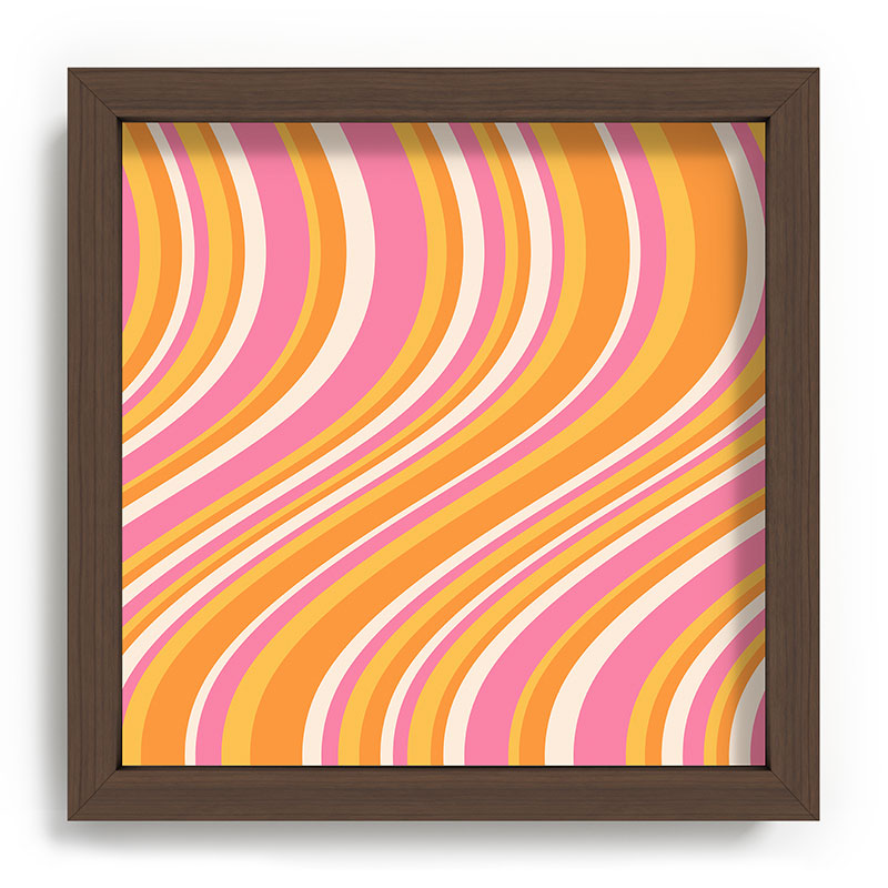 Colour Poems Wavy Retro Stripes III Recessed Framing Square