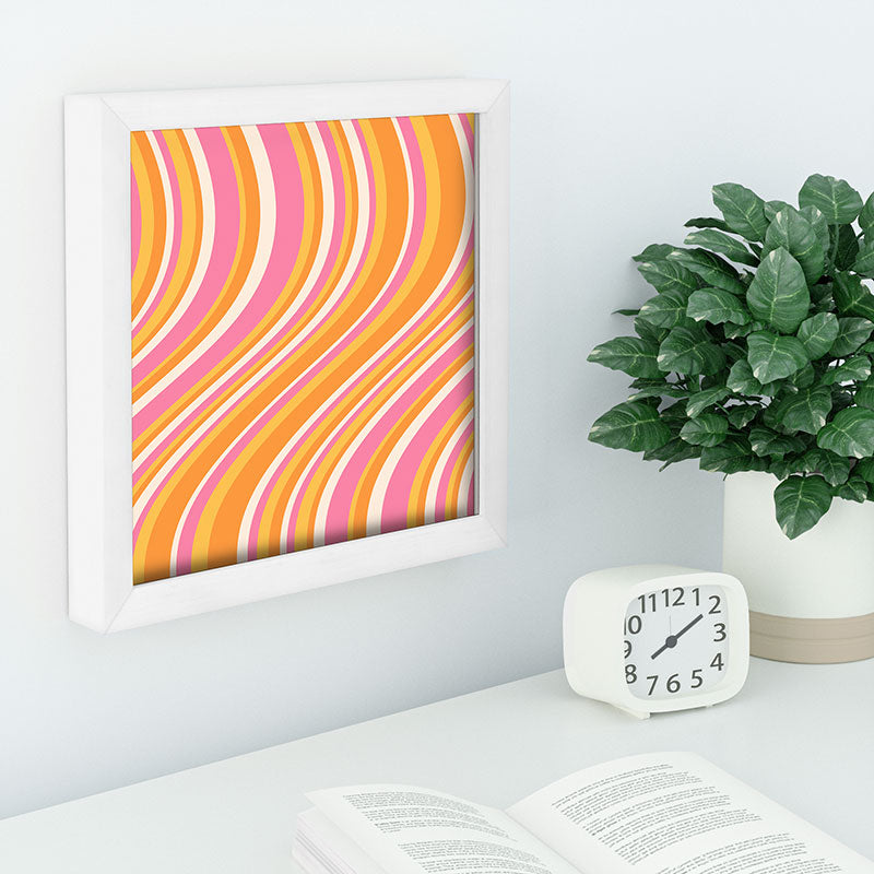 Colour Poems Wavy Retro Stripes III Recessed Framing Square