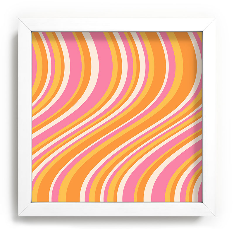 Colour Poems Wavy Retro Stripes III Recessed Framing Square