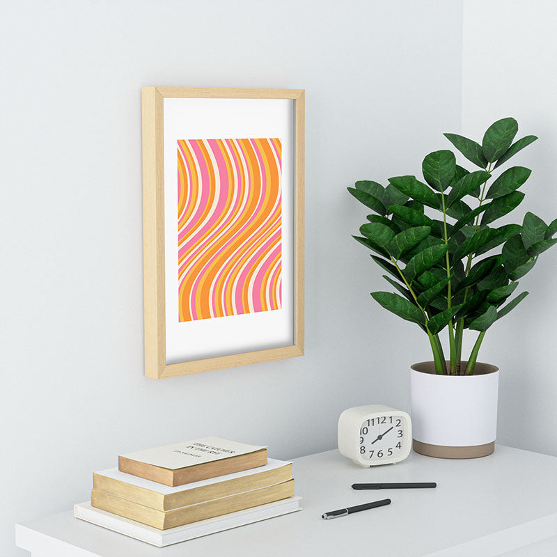 Colour Poems Wavy Retro Stripes III Recessed Framing Rectangle