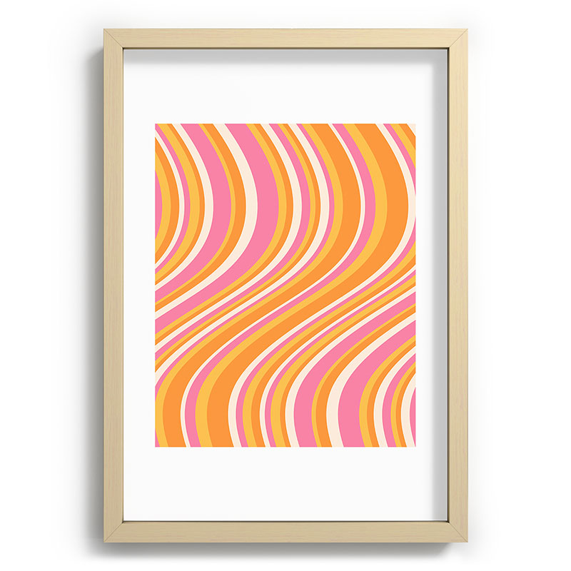 Colour Poems Wavy Retro Stripes III Recessed Framing Rectangle