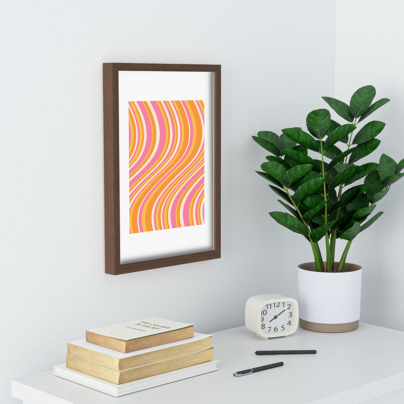 Colour Poems Wavy Retro Stripes III Recessed Framing Rectangle