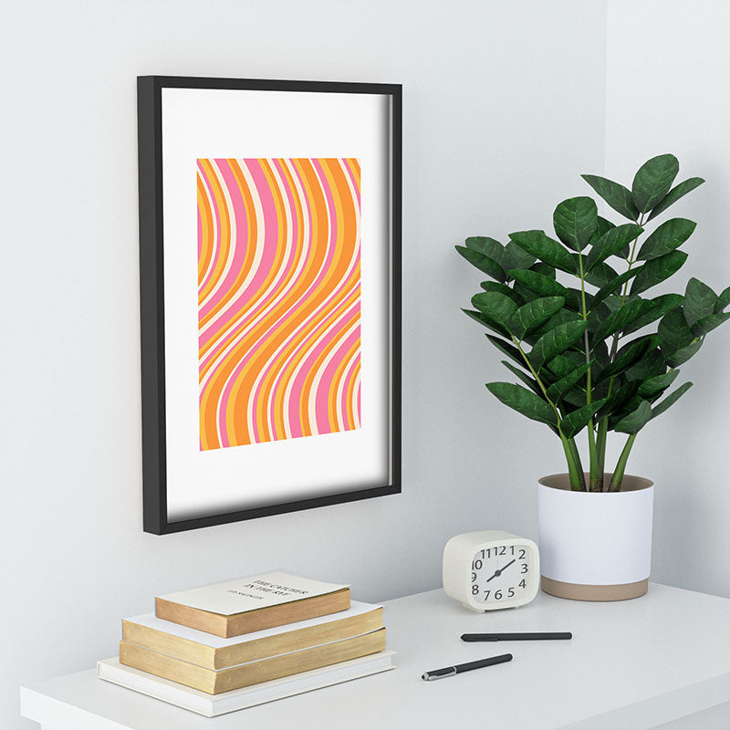 Colour Poems Wavy Retro Stripes III Recessed Framing Rectangle