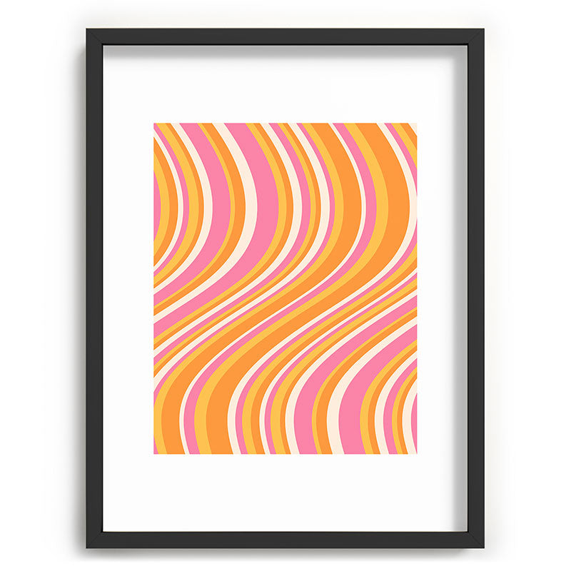 Colour Poems Wavy Retro Stripes III Recessed Framing Rectangle