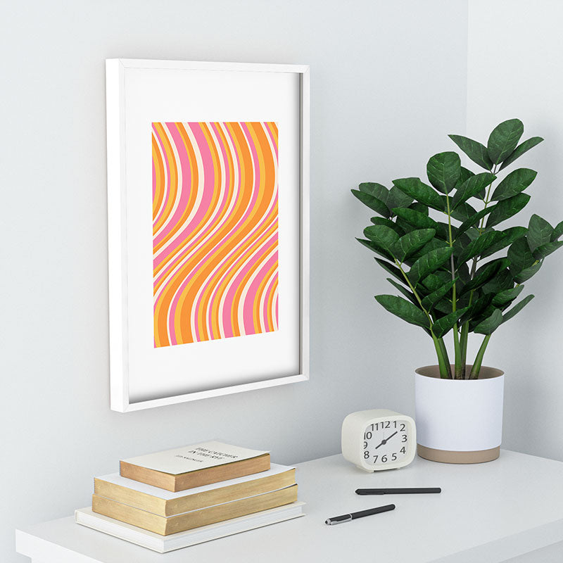 Colour Poems Wavy Retro Stripes III Recessed Framing Rectangle