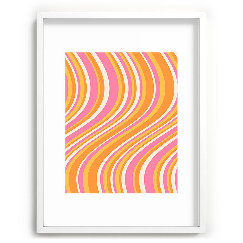 Colour Poems Wavy Retro Stripes III Recessed Framing Rectangle