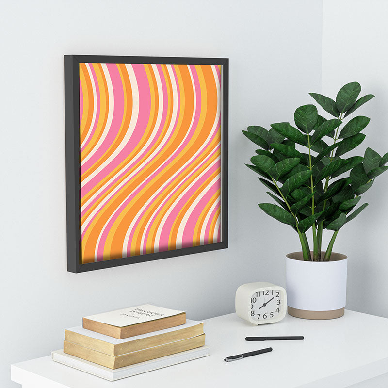 Colour Poems Wavy Retro Stripes III Recessed Framing Square