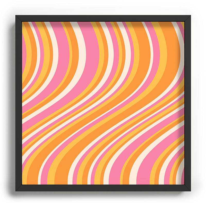 Colour Poems Wavy Retro Stripes III Recessed Framing Square