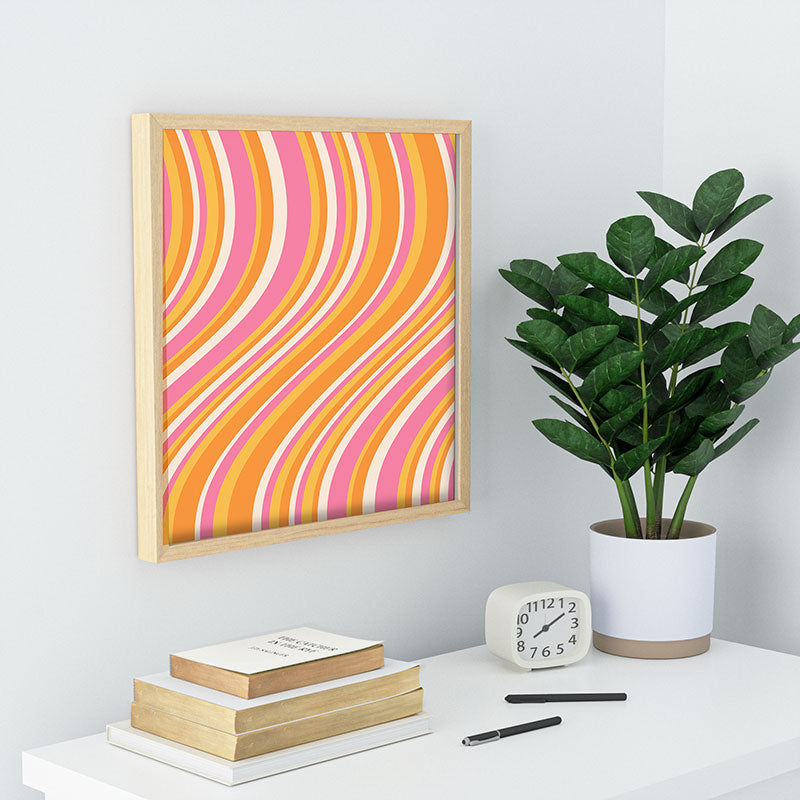 Colour Poems Wavy Retro Stripes III Recessed Framing Square