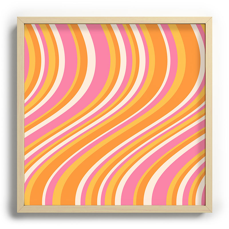 Colour Poems Wavy Retro Stripes III Recessed Framing Square