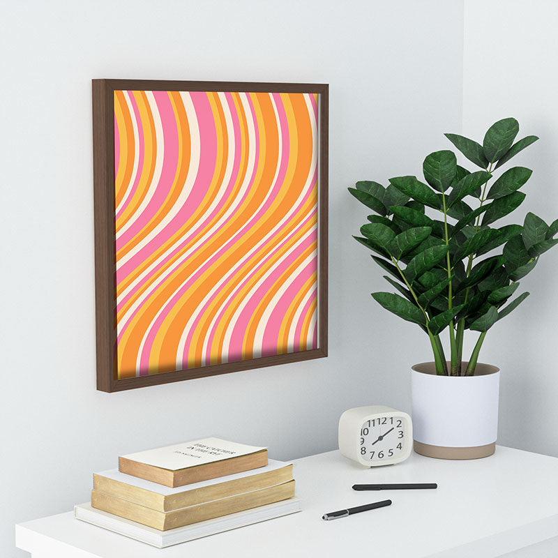 Colour Poems Wavy Retro Stripes III Recessed Framing Square