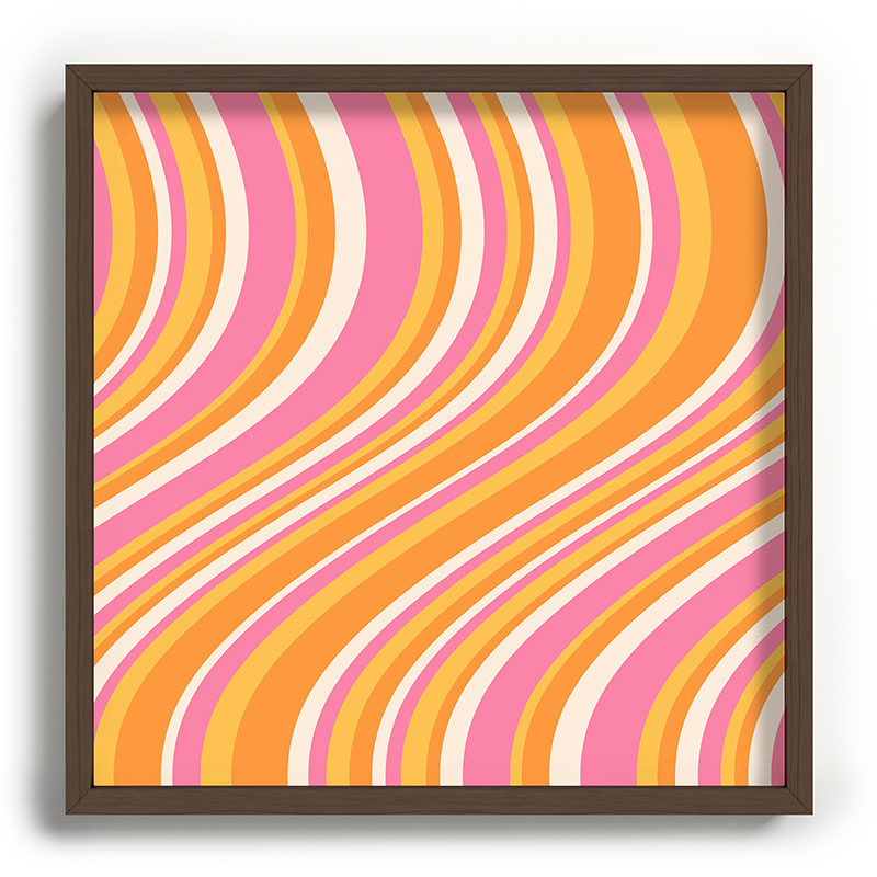 Colour Poems Wavy Retro Stripes III Recessed Framing Square