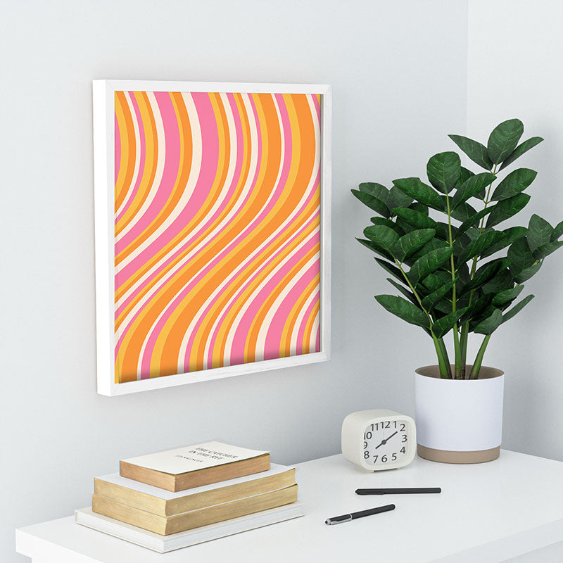 Colour Poems Wavy Retro Stripes III Recessed Framing Square