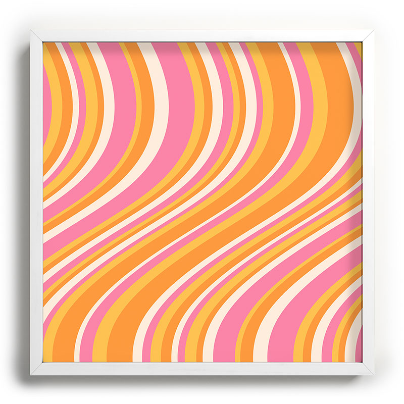 Colour Poems Wavy Retro Stripes III Recessed Framing Square