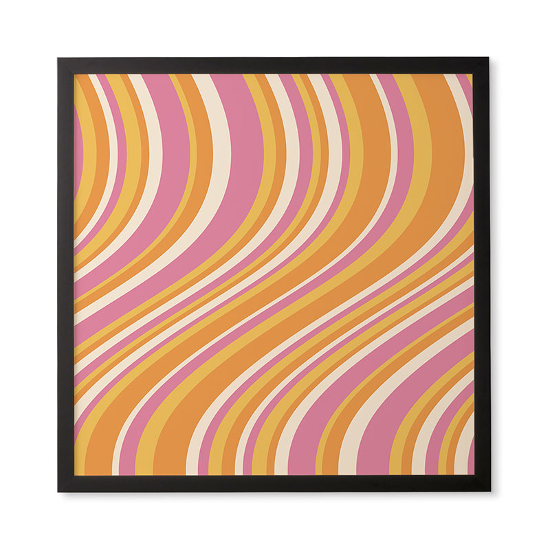 Colour Poems Wavy Retro Stripes III Framed Wall Art