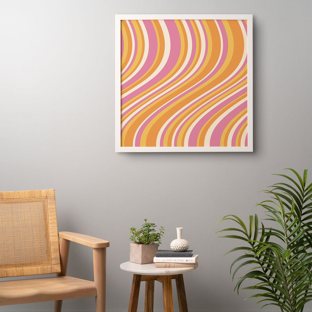 Colour Poems Wavy Retro Stripes III Framed Wall Art
