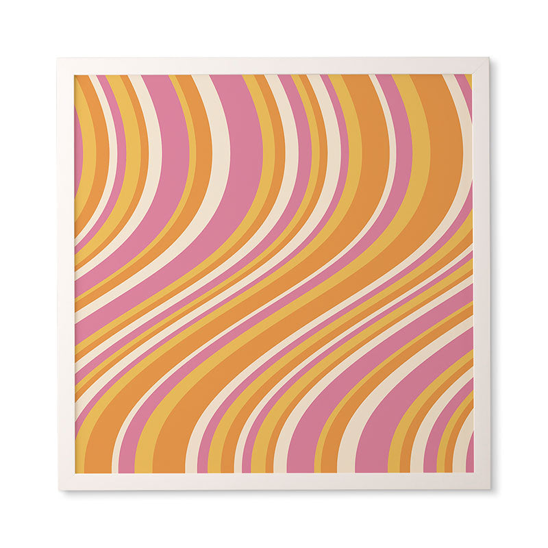 Colour Poems Wavy Retro Stripes III Framed Wall Art