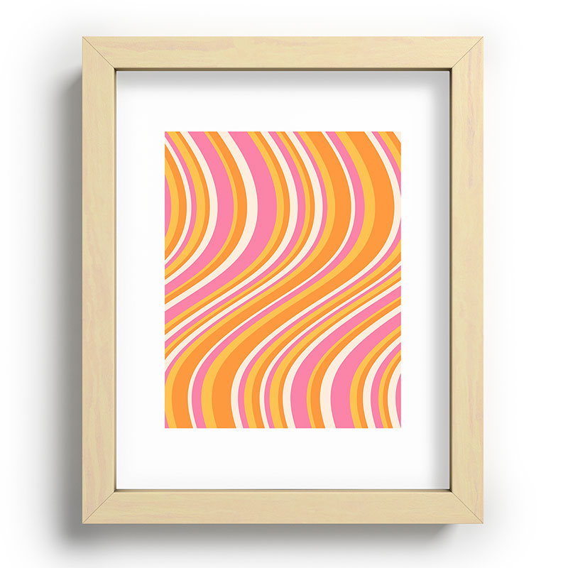 Colour Poems Wavy Retro Stripes III Recessed Framing Rectangle