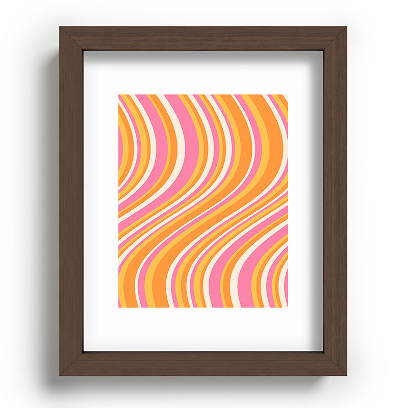 Colour Poems Wavy Retro Stripes III Recessed Framing Rectangle