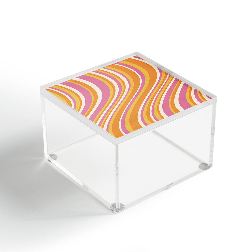 Colour Poems Wavy Retro Stripes III Acrylic Box
