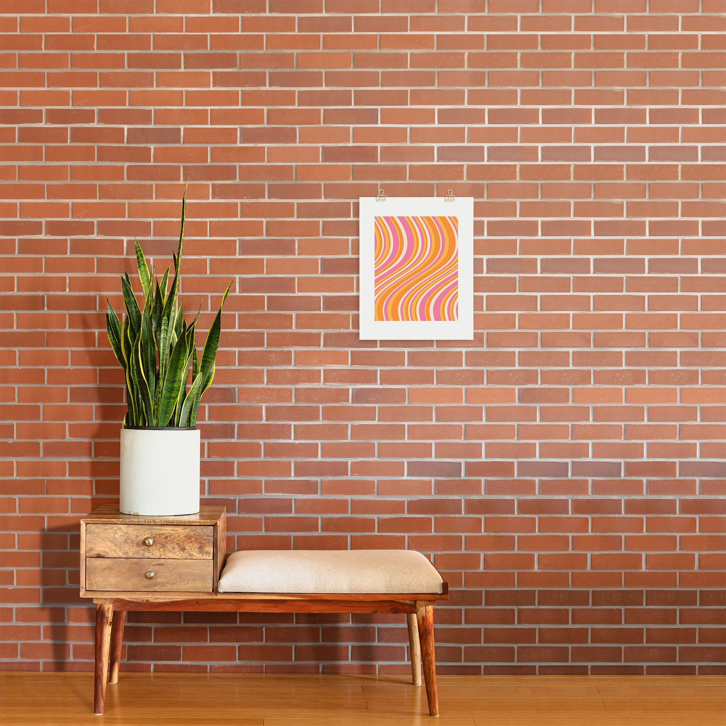 Colour Poems Wavy Retro Stripes III Art Print