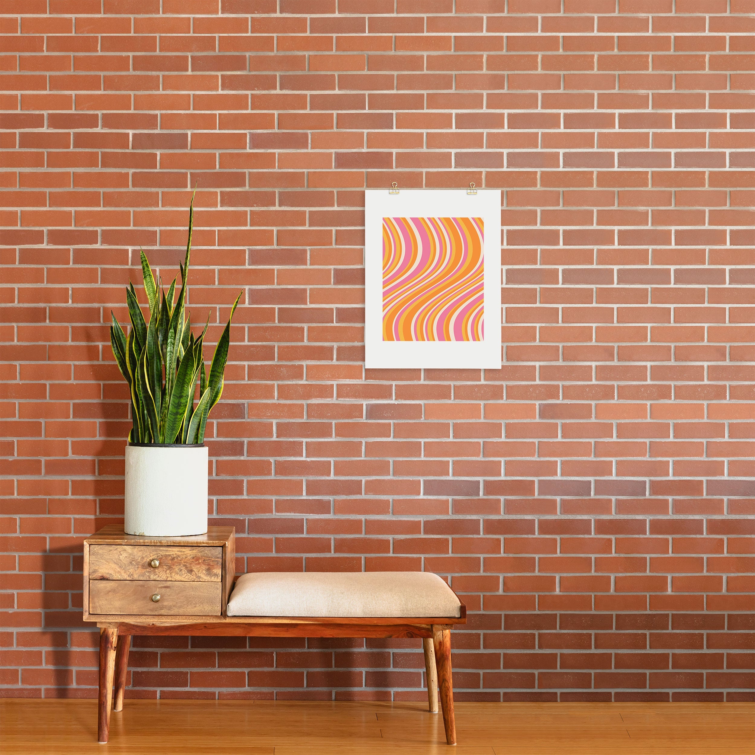 Colour Poems Wavy Retro Stripes III Art Print