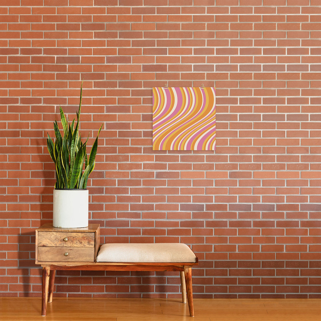 Colour Poems Wavy Retro Stripes III Art Print