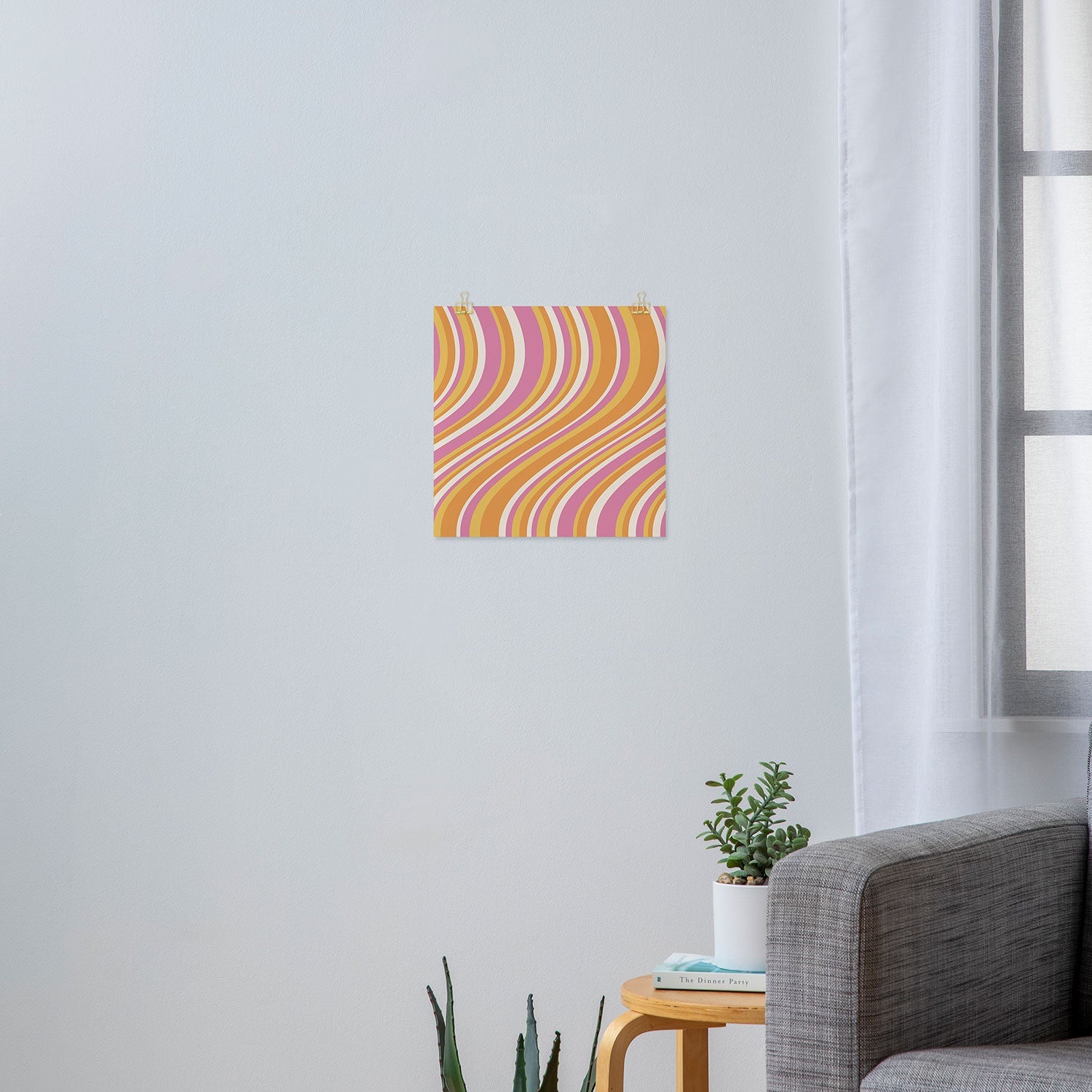 Colour Poems Wavy Retro Stripes III Art Print