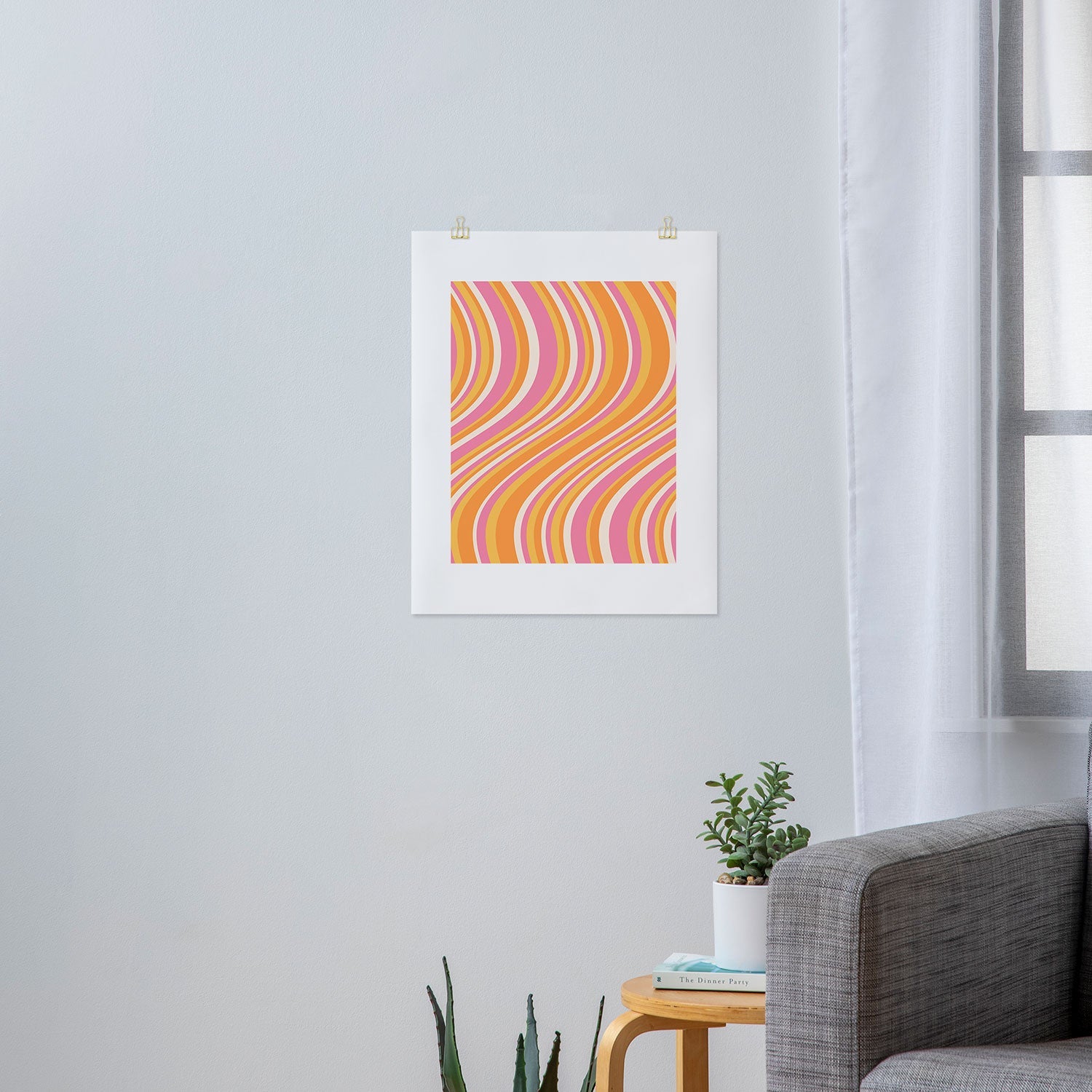 Colour Poems Wavy Retro Stripes III Art Print