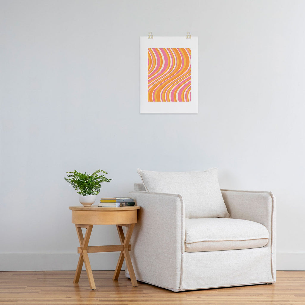 Colour Poems Wavy Retro Stripes III Art Print
