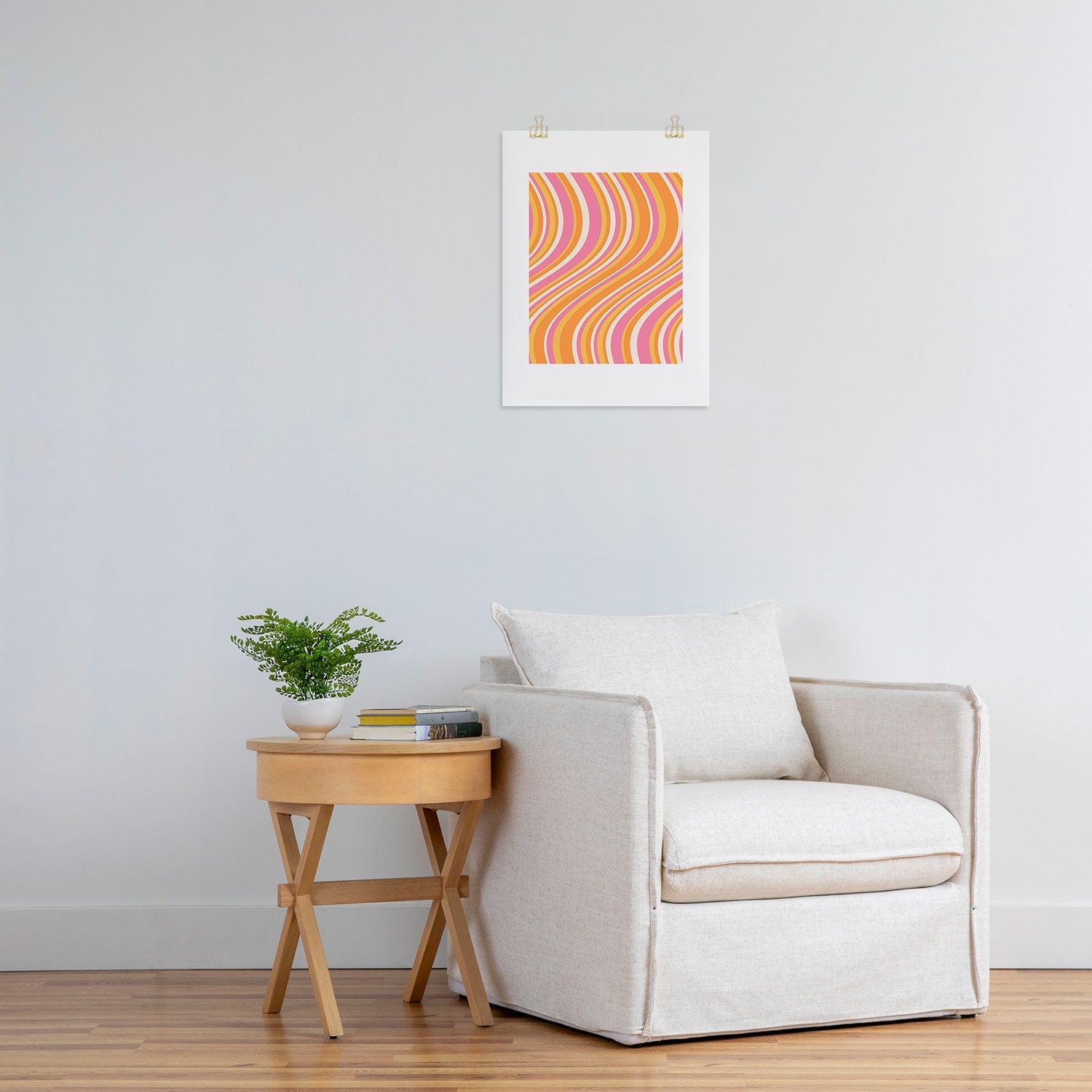 Colour Poems Wavy Retro Stripes III Art Print