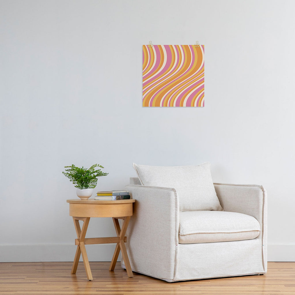 Colour Poems Wavy Retro Stripes III Art Print
